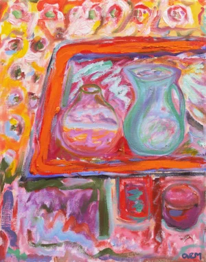 'Still Life With Blue Jug' by Anthony McNaught, 2019; Contemporary California Expressionist Artist