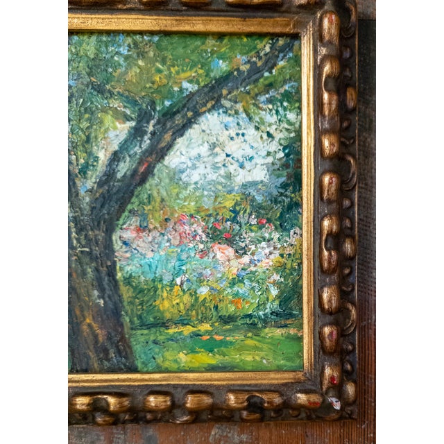 Early 20th Century Early 20th Century Impressionist Oil Painting of Flower Garden, Unsigned For Sale - Image 5 of 9
