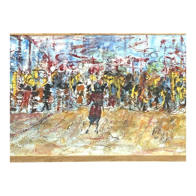Signed Coleman Abstract Expressionist Urban Festival Painting For Sale - Image 11 of 12
