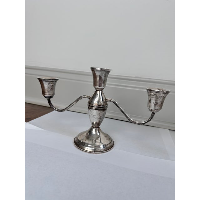 1950s A Pair Duchin Creation Weighted Sterling Candle Holders For Sale - Image 5 of 7