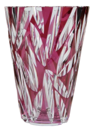 Red and Clear Cut Crystal Vase from Val Saint Lambert, 1920s