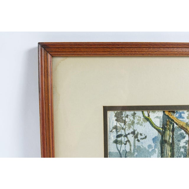 Late 20th Century Late 20th Century Through the Woods - Original Watercolor on Paper Signed For Sale - Image 5 of 7