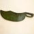 Antique original green painted Swedish scutching knife with simplistic hand-painted vine details and the date of 1872....