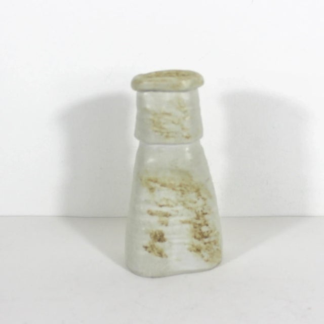 Vintage Organic Modern Studio Neutral Pottery Vase For Sale - Image 4 of 9