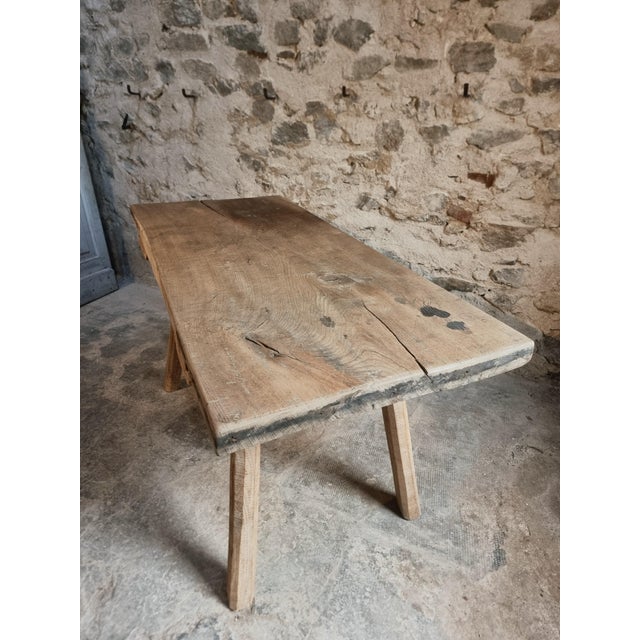 Rustic Primitive Oak Worktable, Hungary, 1910s For Sale - Image 3 of 17