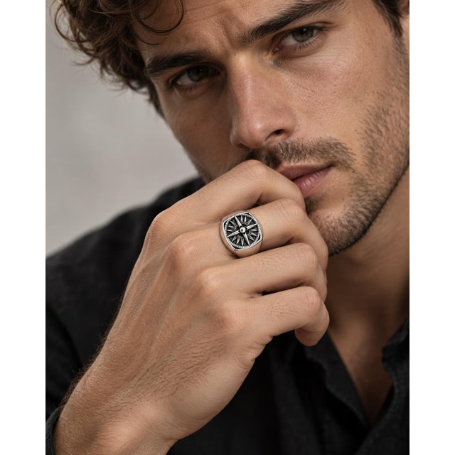 Early 21st Century James Avery Sterling Silver "Guide My Way" Ring, Size 12 For Sale - Image 5 of 5