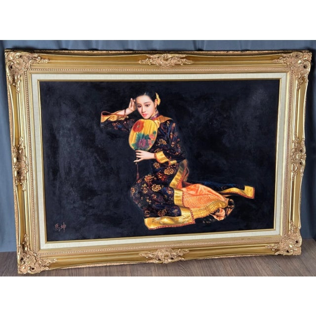 Chen YiFei "Poppy" Reproduction Oil Painting on Canvas For Sale - Image 4 of 15