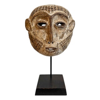 Old Antique Lega Mask on Stand For Sale
