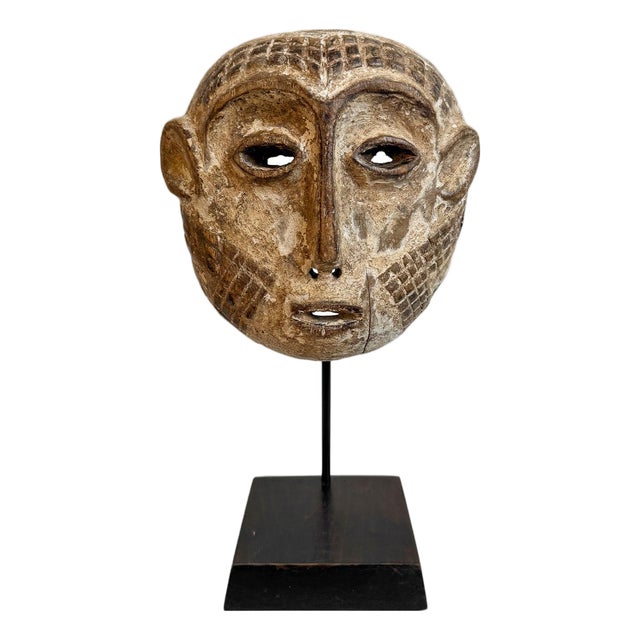 Old Antique Lega Mask on Stand For Sale