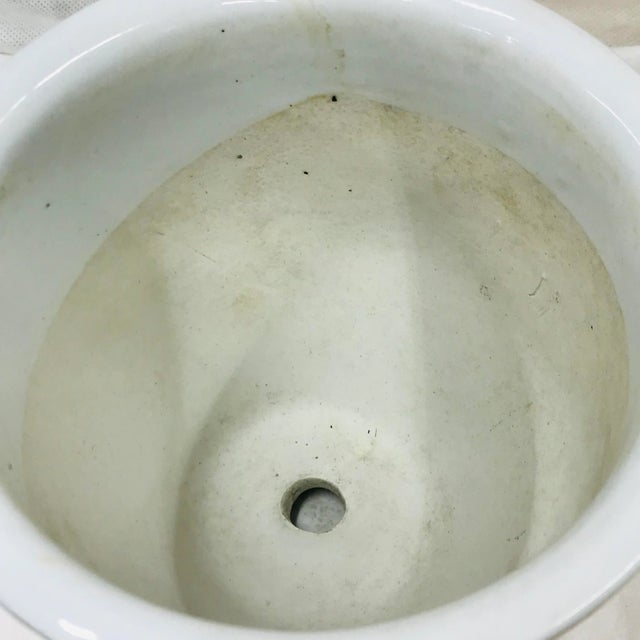 1980s Hand-Painted Planter or Orchid Pot With Daffodil Floral Design For Sale - Image 6 of 7