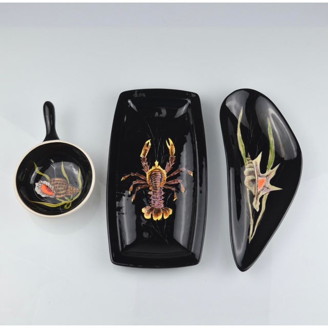 Shell Ceramic Set by Guy Trévoux for Henriot Quimper, 1950s, Set of 3 For Sale - Image 13 of 13