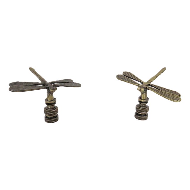 Pair of Dragonfly Lamp Finials For Sale