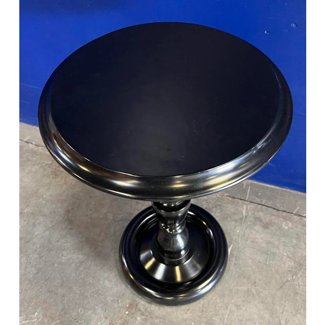 Contemporary Noir Black Lacquer Reilly Pedestal From the Madeline Stuart Collection For Sale - Image 3 of 7