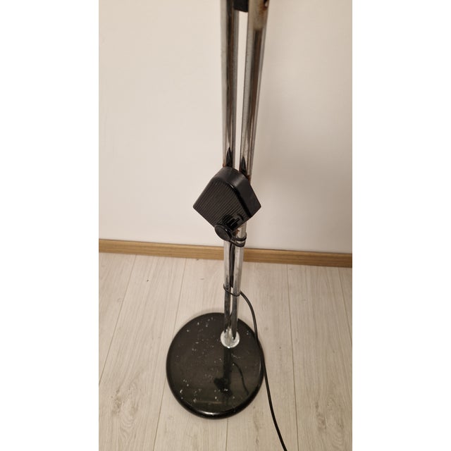 Chrome Halogen Floor Lamp with Black Marble Base, 1970s For Sale - Image 6 of 11