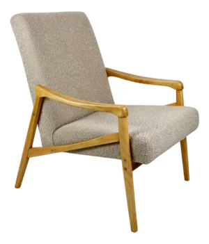 Czech Model Armchair in Beige Boucle attributed to Jiri Jiroutek, 1970s