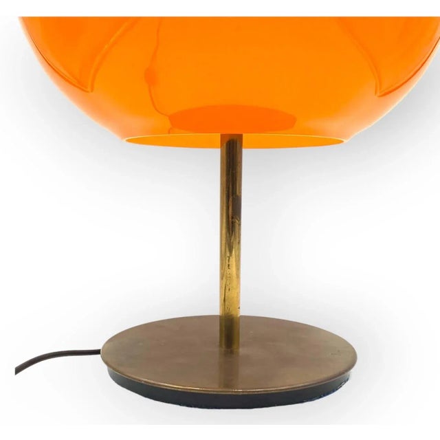 1960s Mid-Century Modern Orange Glass Table Lamp, Vistosi Italy, 1960s For Sale - Image 5 of 12