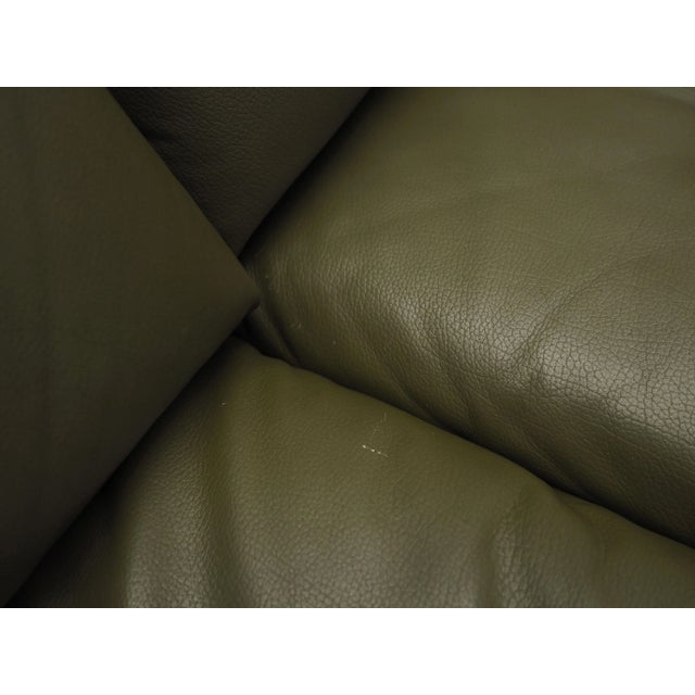 Vintage Danish Green Leather Sofa, 1970s For Sale - Image 15 of 18