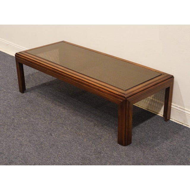 ALTAVISTA LANE Solid Walnut Rustic Traditional 55" Accent Coffee Table w. Glass Top 1278 16.5" High 55" Wide 24" Deep We...