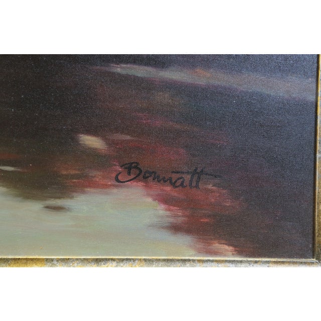 Green Bonnatt Pastoral Country Farmhouse Landscape Oil Painting on Canvas 71" For Sale - Image 8 of 12