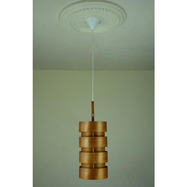 Wood Pendant Lamp by Hans-Agne Jakobsson for AB Ellysett Markaryd, 1950s For Sale - Image 7 of 11