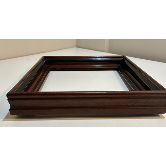 Wood Antique Victorian Wood Walnut Picture Frame 13x15 c.1880 For Sale - Image 7 of 12