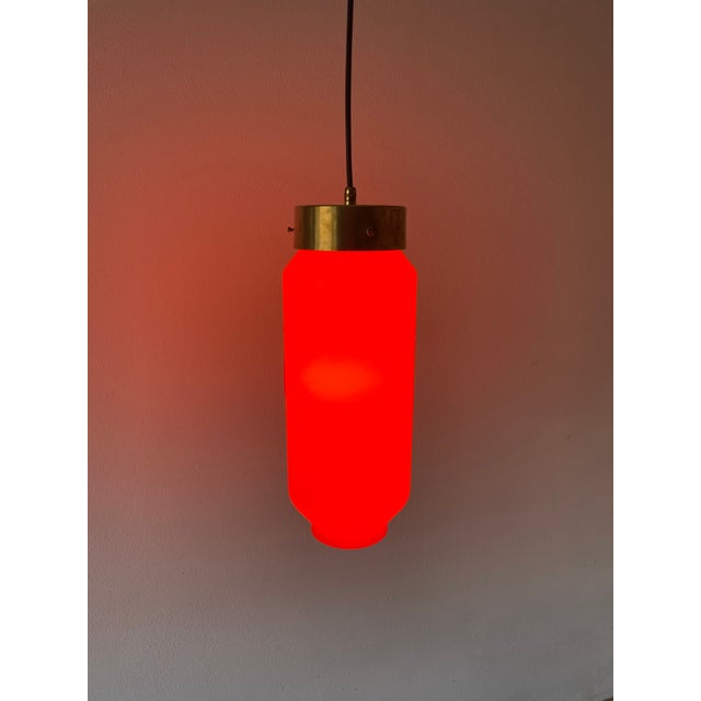 Mid-Century Modern Red Pendant Light attributed to Vetreria Vistosi Murano, 1960s For Sale - Image 10 of 15