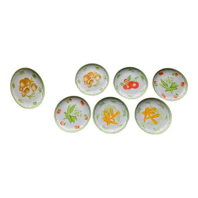 Vintage Taste Setter by Sigma “Victory Garden" Plates- Set of 7 For Sale