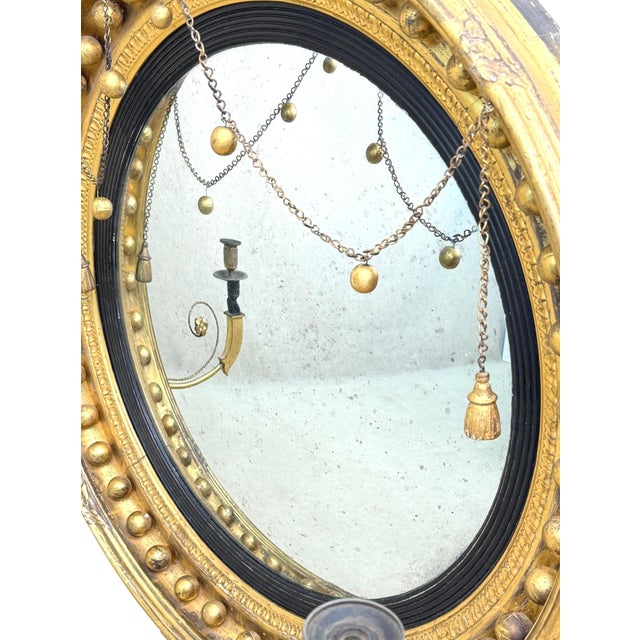 Large Regency Convex Giltwood Mirror, 1810s For Sale - Image 6 of 12
