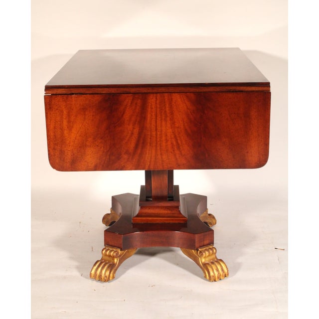 1990s Russian Neo Classical Mahogany and Gilt Decorated Writing / Sofa Table For Sale - Image 5 of 11