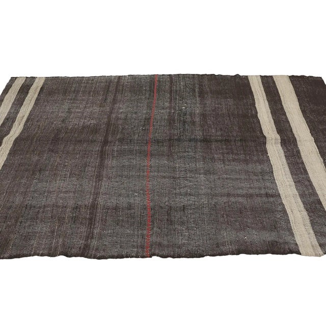 Mid 20th Century Vintage Decorative Striped Kilim Rug For Sale - Image 4 of 7
