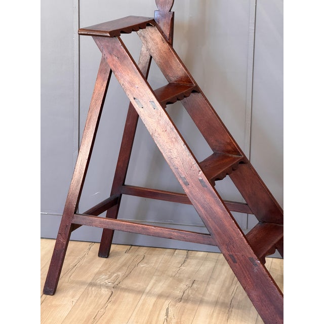 Late 18th Century French Mahogany Library Steps For Sale - Image 6 of 16