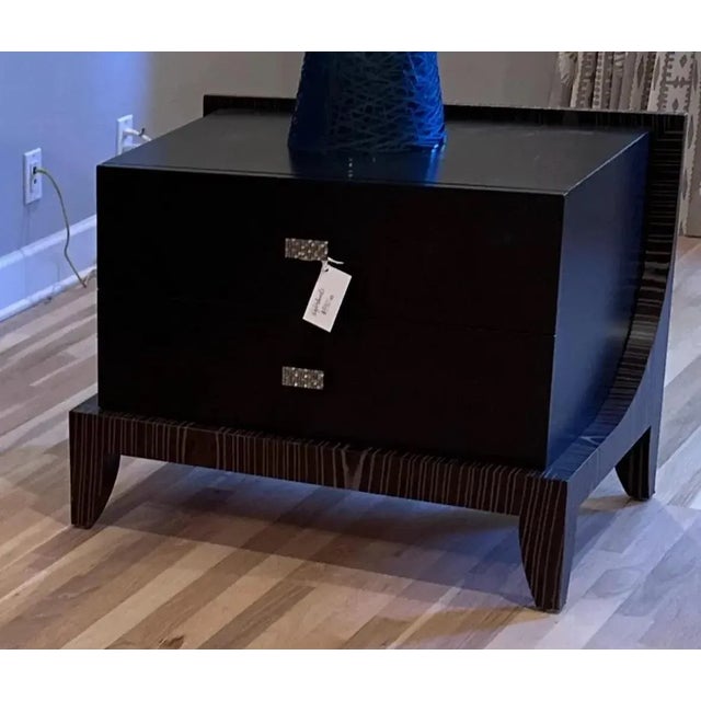 2010s Pair of Arteriors Macassar Ebony & Lacquer Nightstands For Sale - Image 5 of 5