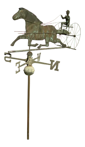 Vintage Horse and Buggy Coper Weathervane