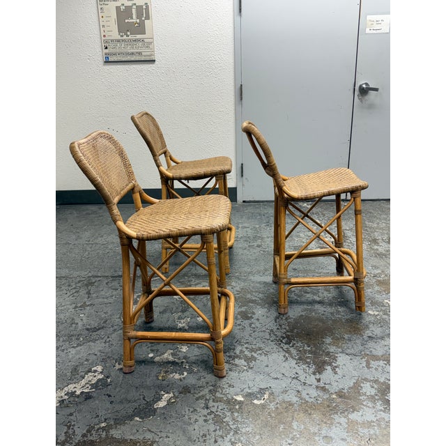Palecek Palecek Jordan Counter Stools, Set of Three For Sale - Image 4 of 12