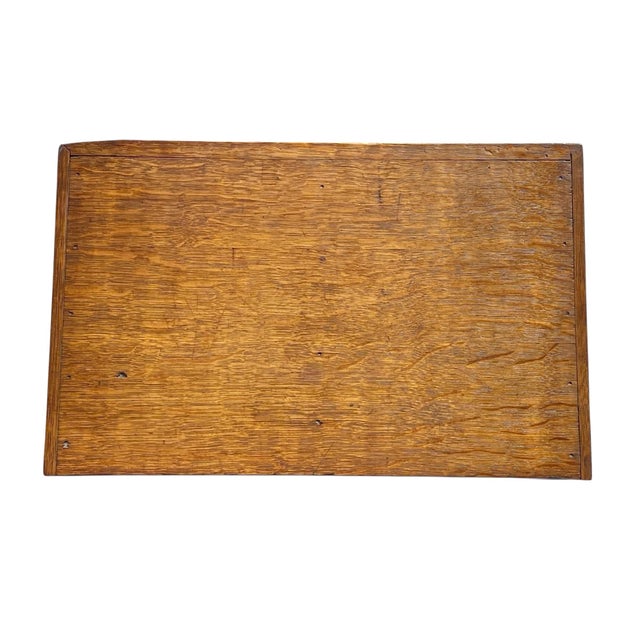 Brown Antique 6 Drawer Tiger Oak Desktop File Cabinet / Card Catalog Cabinet For Sale - Image 8 of 11