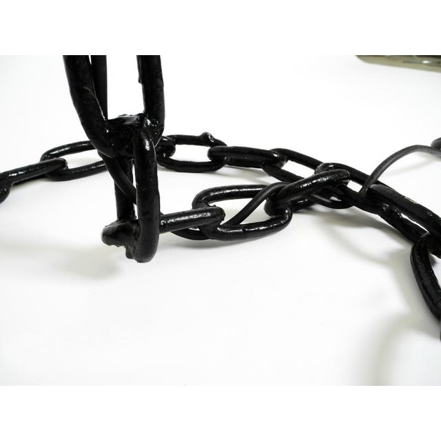 Metal Brutalist Welded Black Chains Floor Lamp in the style of Franz West, 1970s For Sale - Image 7 of 13