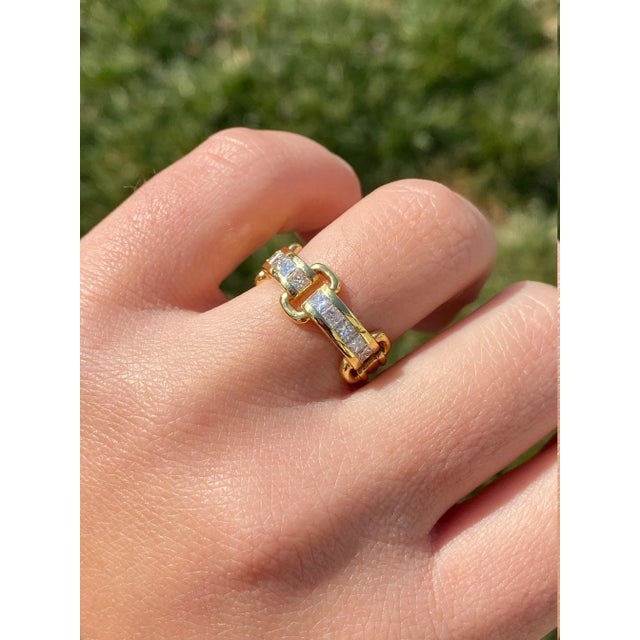 Gold The Evania: Ladies 18K Diamond Buckle Style Ring For Sale - Image 8 of 9