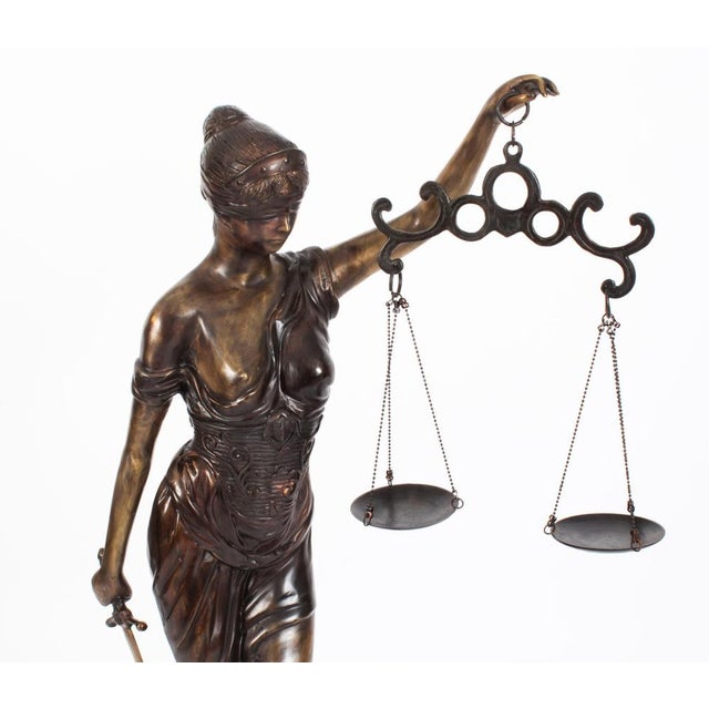 4ft Lady Justice Statue, 20th Century, Bronze For Sale - Image 6 of 18