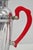 Vintage Art Deco Chrome Cocktail Martini Shaker with Red Bakelite Handle by Chromium. Circa Mid 20th Century....