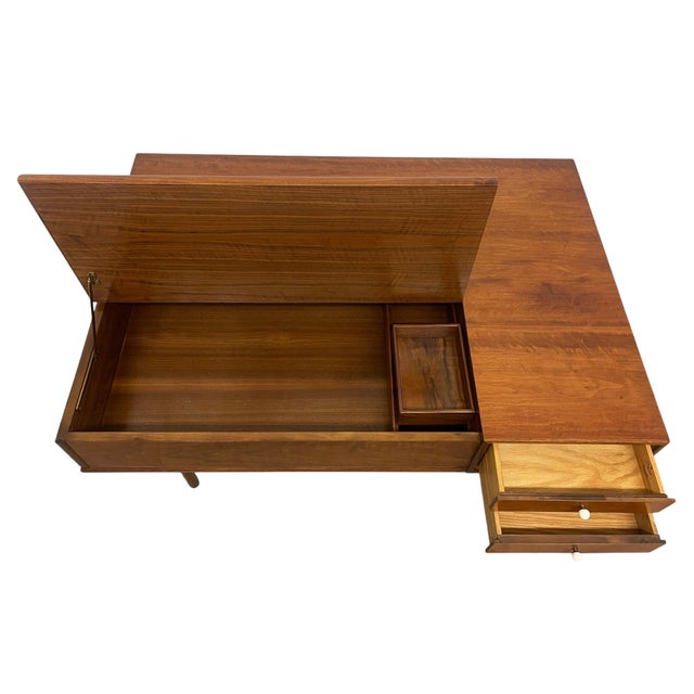 Brown 1950s Kipp Stewart for Drexel Declaration Mid Century Modern Coffee Table With Lift-Top and Drawers For Sale - Image 8 of 10