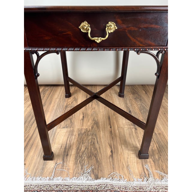 Vintage Federal Style X Stretcher One Drawer End Table by Stickley For Sale - Image 10 of 11