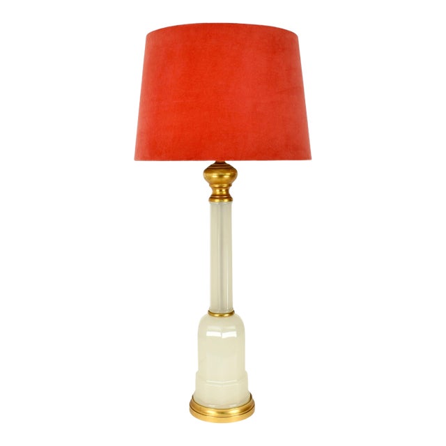 1950s Opaline Table Lamp by Cenedese Murano For Sale
