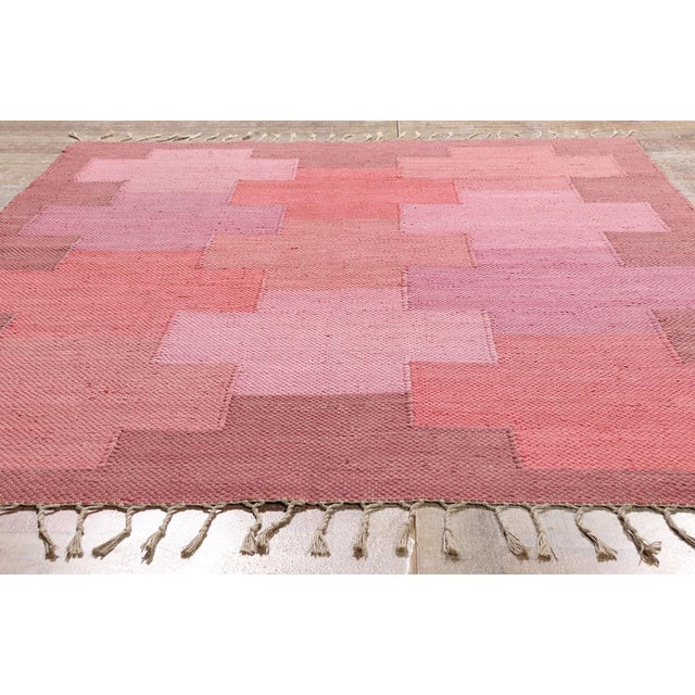 Vintage Swedish Rollakan Rug, 05'07 X 07'09 For Sale - Image 9 of 12