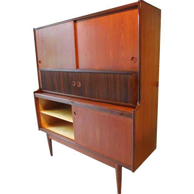 Mid-Century Danish Teak Highboard Cabinet by Johannes Andersen, 1960 For Sale - Image 14 of 16