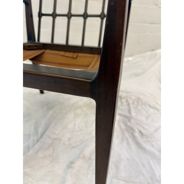 Vintage Chippendale Style Open Arm Lounge Chair Frame For Sale - Image 9 of 12
