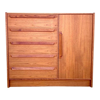 Danish Teak Armoire Dresser For Sale