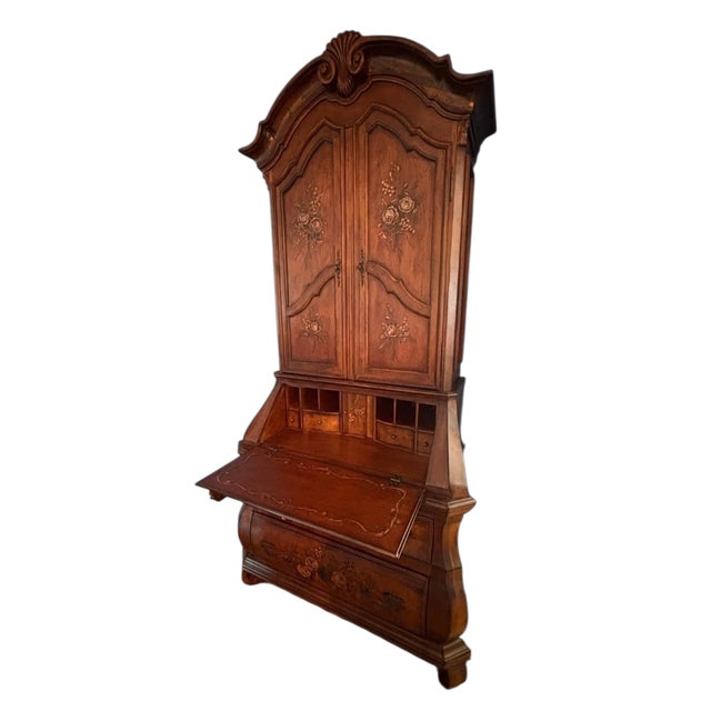 1990s Ethan Allen Tuscany Bombay Paint Decorated Secretary Ladies Writing Desk For Sale In Philadelphia - Image 6 of 14