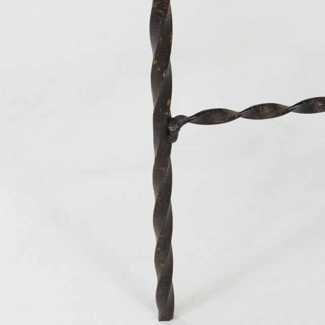 Wood 20th Century French Metal and Wooden Side Table With Twisted Legs For Sale - Image 7 of 18