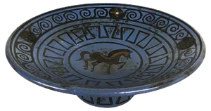 Ceramic Pottery Pergamon Shell Plate by Hans Welling for Ceramano, Germany, 1960s