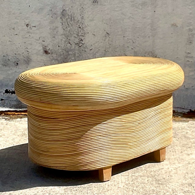 Vintage Coastal Pencil Reed Coffee Table Chairish